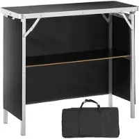 Vevor Bärbart mässbord, 97,5 × 38,5 × 87 cm, Displaymonter Mässmonter med vägg, Hopfällbart reklambord för detaljhandeln, barbord, podium med förvaringsställ och bärväska