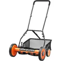 Vevor Gräsklippare med hjul 45 cm, 5 knivar, manuell gräsklippare utan motor, 35-62 mm justerbar klipphöjd, gräsklippare med gräsuppsamlare för gröna gräsmattor, uppfarter, gårdar