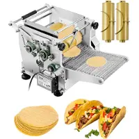 Vevor elektrisk tortillamaskin, automatisk majstortillamaskin med non-stick beläggning och två formar (10 cm + 15 cm), elektrisk chapattimaskin lämplig för produkter, pitabröd, tortilla, pizza