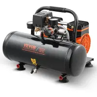 Vevor luftkompressor, 7,5 liters ståltank, 1 hk 2,5 CFM 8 bar oljefri luftkompressor och max. 120 PSI tryck, 81 dB ultratyst bärbar kompressor, för bilreparationer, däckpåfyllning, sprutmålning
