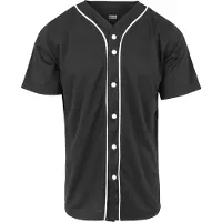 Urban Classics Skjorta 'Baseball' svart / vit