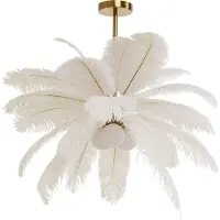Kare Design pendellampa Feather Palm, dimbar, Vitt / opal, Vardagsrum / matsal, Design, Pendellampa