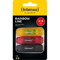 Intenso Rainbow Line USB-minne Box 8 GB Svart, Röd, Gul 3502463 USB 2.0