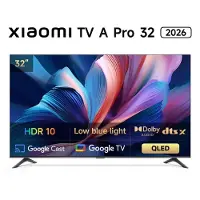 Xiaomi A Pro 2026 - 32 Diagonal klass LED-bakgrundsbelyst LCD-TV - QLED - Smart TV - Google TV - 720p 1366 x 768 - HDR - Quantum Dot - mörkgrå