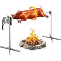Vevor Rotisseriegrill, AC220-240V 8 nivåer höjd elektrisk rotisserie grill kit, BBQ grillar rotisserie kit med 60 kg lastkapacitet, 38W motor, rostfritt stål automatiska grillkit för fester