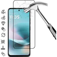 Mtp Products Motorola Moto G67 Power Heltäckande skärmskydd i härdat glas - 9H - Svart kant