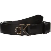 Calvin Klein Bälte 'CK Monogram Buckle' guld / svart