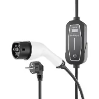 EnerGenie EV laddkabel Schuko till Typ 2 16A 3,7 kW / portabel elbilsladdare 10 m / 1-fas laddkabel