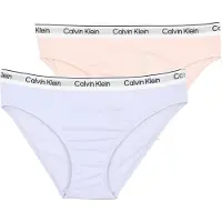 Calvin Klein 2 Pack Girls Bikini Briefs Icon Cotton Stretch