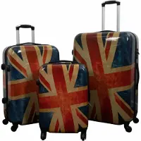 Borg Living Resväska - Resväska med motiv - Union Jack - Hardcase lättvikt resväska