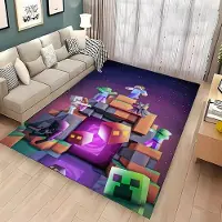 Textilien 3D-tryck M-M1necraft Matta för Vardagsrum Sovrum Hall Löpare Halkfri Mjuk Områdesmatta Soffa Dörrmatta Heminredningsmatta Gåva 80*120cm