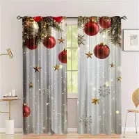 Yiran Furniture 2 st Set av Jultomten Julgardiner-Digitaltryck, Kanalficka Design, Polyester -Perfekt För Vardagsrum, Kök, Sovrum W70X165H(cm)x2Pcs&Hook
