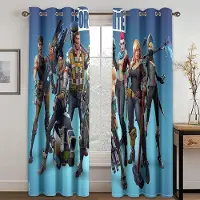 Yiran Furniture 3D-tryck Online Tävlingsspel Pojke Fri frakt 2 Delar Tunn Mörkläggande Fönstergardin för Vardagsrum Sovrum Heminredning Krok 135W165H(CM)53x65in&Hook