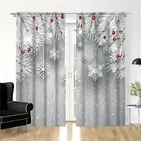 Yiran Furniture 2 st Set av Jultomten Julgardiner-Digitaltryck, Kanalficka Design, Polyester -Perfekt För Vardagsrum, Kök, Sovrum W65X60H(cm)X2Pcs&Hook