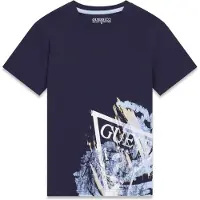 GUESS T-shirts med korta ärmar ORGANIC COTTON JERSEY pojkar - Marin - 12 ans