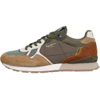 Pepe Jeans för män. PMS400028 Britust flerfärgade tofflor (44), Tyg, Karta, Nyckelband, Casual