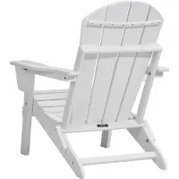Vevor Adirondack-stol i plast, set med 2 vädersäkra bärbara hopfällbara eldstadsstolar, utomhus Adirondack-terrassestol med mugghållare, med avkopplande armstöd ergonomiskt, för trädgård, bakgård - vi