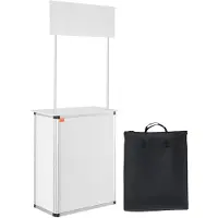 Vevor Bärbart mässbord, 78,5 × 38 × 181,5 cm, Displaymonter Mässmonter med vägg, Hopfällbart Reklambord, Pop Up-podium med Förvaringsställ/Bärväska