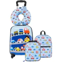 Vevor Barnbagageset, 5 delar, 45,7 cm resväska med hårda hjul, ryggsäck och U-formad kudde, handbagageset för barn, födelsedagspresent till flickor och pojkar, godkänt av flygbolag