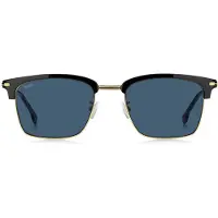 BOSS Blue-lens sunglasses with black and gold-tone frames