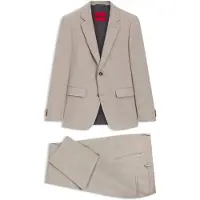 HUGO Two-piece slim-fit suit in cotton and linen