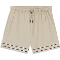 BOSS Drawstring swim shorts in stretch fabric with tape trim