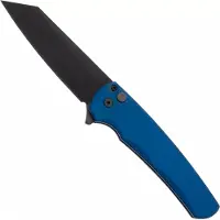 Pro-Tech Malibu 5403-BLUE, DLC MagnaCut Reverse Tanto, Blue Aluminum, Black Hardware pocket knife