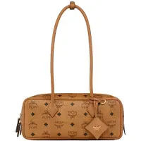 Mcm Aren Bokstavslogga Präglat Läder Axelväska Liten Damaxelväska Cognac MWSGSTA02CO001 Basic Set (Bag+Dust Bag)