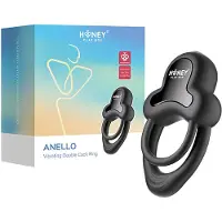 Honey Play Box Anello - App-styrd vibrerande penis- och pungring för män (svart)