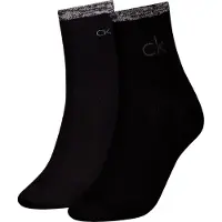 Calvin Klein 2 Pack Soft Cotton Metallic Ankle Socks