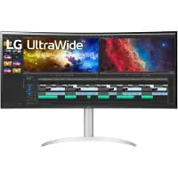 LG UltraWide 38BQ85C-W - LED-skärm - böjd - 38 - 3840 x 1600 UWQHD+ @ 75 Hz - IPS - 300 cd/m² - 1000:1 - HDR10 - 5 ms - 2xHDMI, DisplayPort, USB-C - högtalare - vit