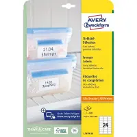 Avery L7970-25 Frysetiketter 63.5 x 33.9 mm Papper Vit 600 st Permanent Bläckstråleskrivare, Laser, Laser, färg, Kopiator, Färgkopiator