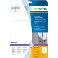 Herma Pärmetiketter avtagbara A4 | 59 x 192mm | 10160 | vit | 100st