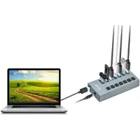 ITEC U3CHARGEHUB7 USB-hubb 7 Port USB-A USB 3.0 5 GBit/s Grå USB 3.0 Charging HUB 7 Port