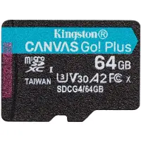 Kingston Canvas Go! Plus - Flash-minneskort - 64 GB - A2 / Video Class V30 / UHS-I U3 / Class10 - mikroSDXC UHS-I