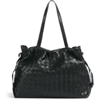 Liu jo för kvinnor. AA6098-ES027 Svart flätad shopperväska (OSFA), Casual, Polyester