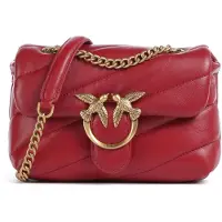 Pinko Bordeaux kalvskinn Bos Taurus axelväska