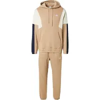 Nike Träningsoverall 'CLUB FLEECE' beige / elfenben / mörkblå / vit