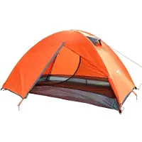 WTEMPO Vandringstält 2 personer Dubbellager Campingtält 4 säsonger Vattentätt Andningsbart Lättviktigt Bärbart Resetält Enkel dörröppning orange