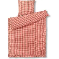 Juna sängkläder 140x220 cm - 100% ekologisk bomull - Kreppsängkläder röd