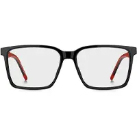 HUGO Matte-black optical frames with patterned temples