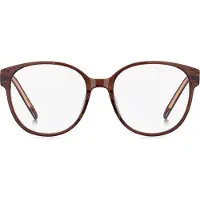 BOSS Transparent-burgundy optical frames with Double B monogram