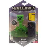 Mattel Minecraft Creeper Actionfigur, 3,25-tum, med 1 Bygg-en-Portal-del & 1 Tillbehör, Byggleksak