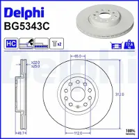 Delphi Bromsskiva BG5343C, 2 Stycke