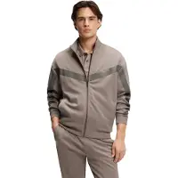 HUGO Relaxed-fit zip-up sweatshirt with chevron tape