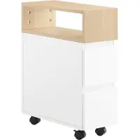 SoBuy Nattduksbord Vitt 2 Lådor FBT155-WN