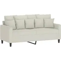 vidaXL Soffa 2-sits gräddvit 140 cm sammet