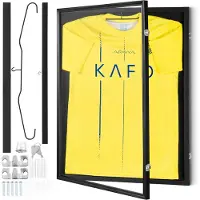 Vevor tröjdisplayram, 590 x 790 x 40 mm (23,3 x 31,2 x 1,5 tum), stor låsbar skugglåda för sporttröjor med 98 % UV-skydd, PC-glas och hängare, för baseboll, basket, fotboll, hockeytröja och uniform