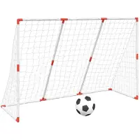 vidaXL Barnfotbollsmål med bollar 2-i-1 vit 184x64x124 cm