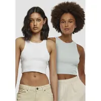 Urban Classics Cropped Rib Ärmlös Topp 2 Enheter